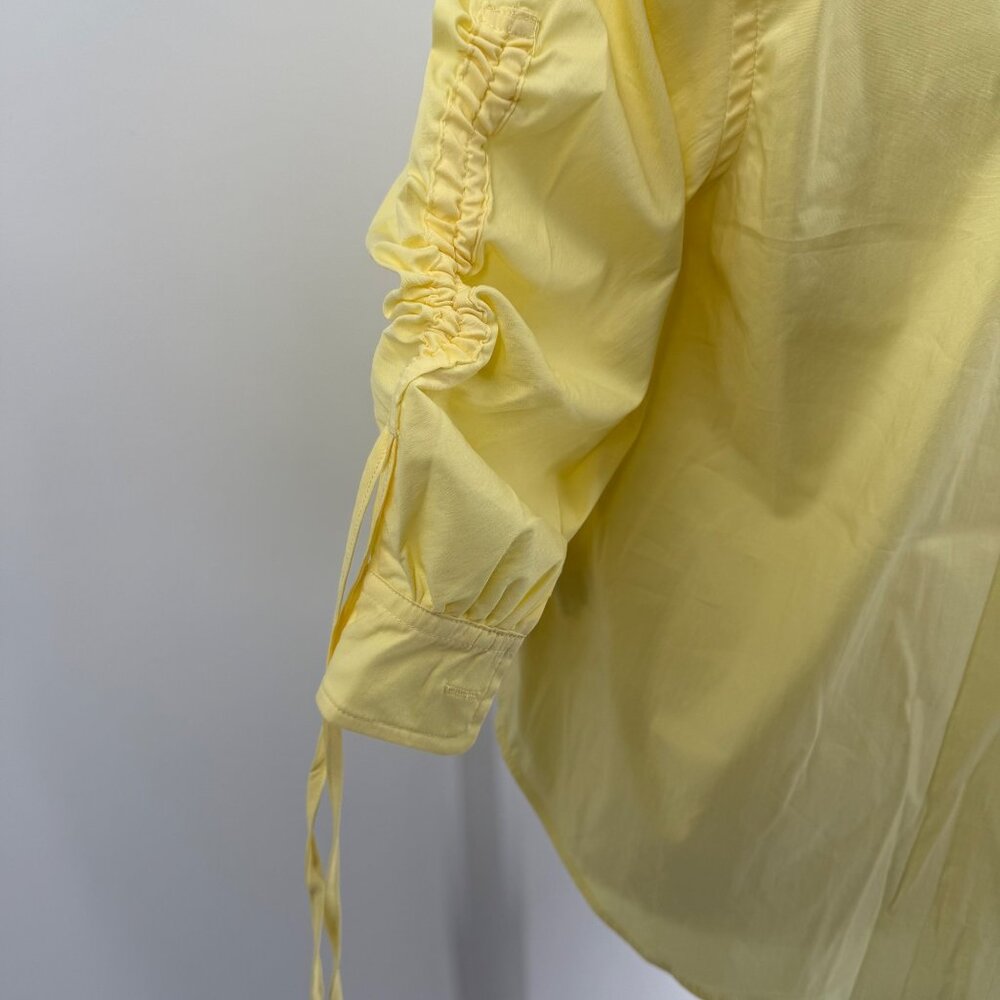 Lisette Montreal Womens Yellow Buttonup Blouse M Cotton Blend - Picture 7 of 14
